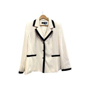 KASPER WHITE BLACK CAREER JACKET BLAZER sz 14   $119